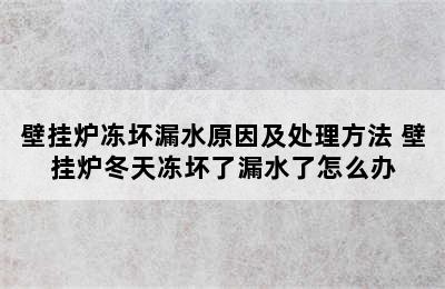 壁挂炉冻坏漏水原因及处理方法 壁挂炉冬天冻坏了漏水了怎么办